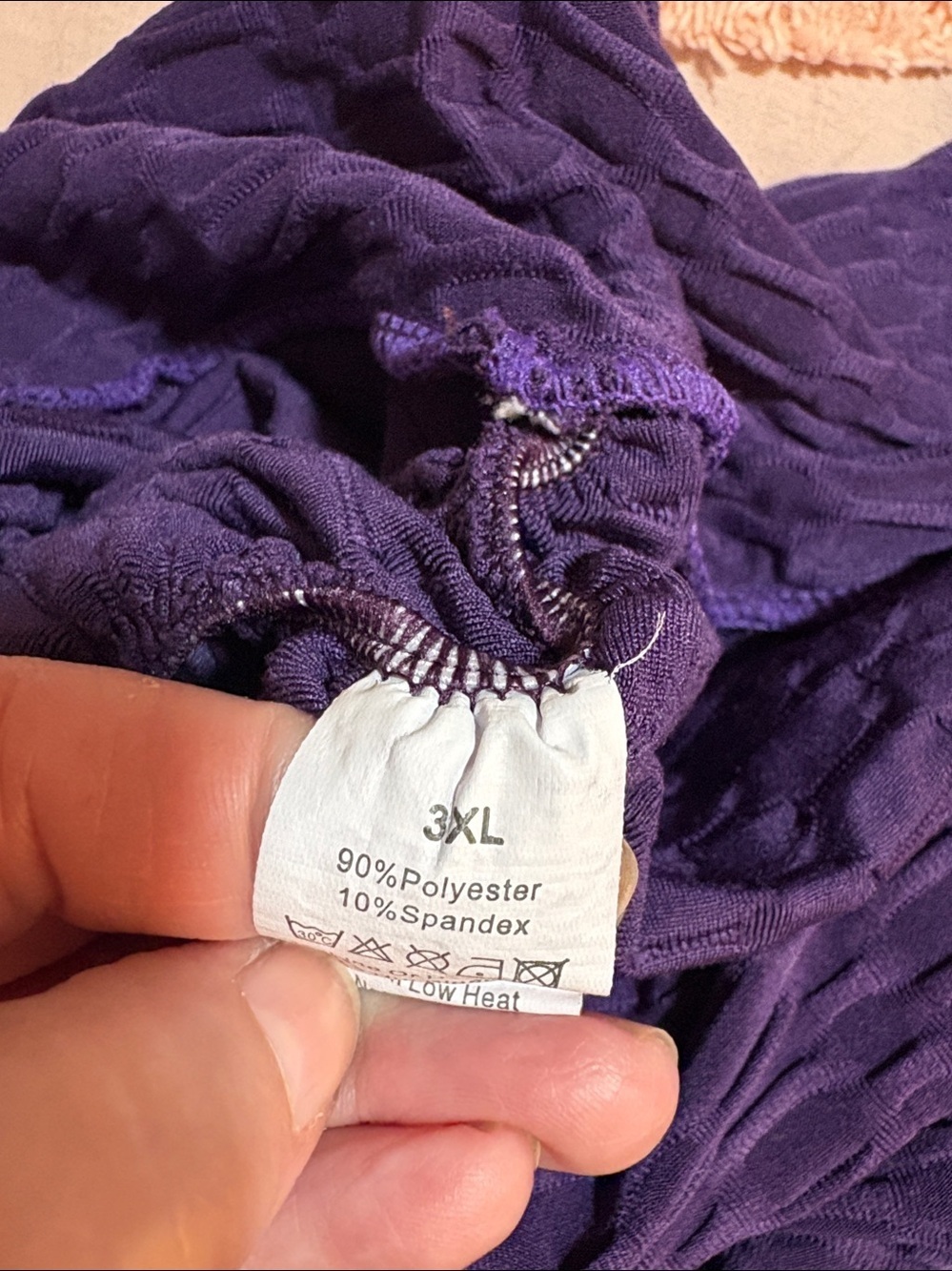 Purple Textured High-Waist Active leggings 3X scrunch butt style - Picture 4 of 5